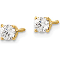 14K Yellow Gold 0.40 Carat Round Cut Diamond Stud Earrings with VS2/SI1 Clarity and G-I Color by 0