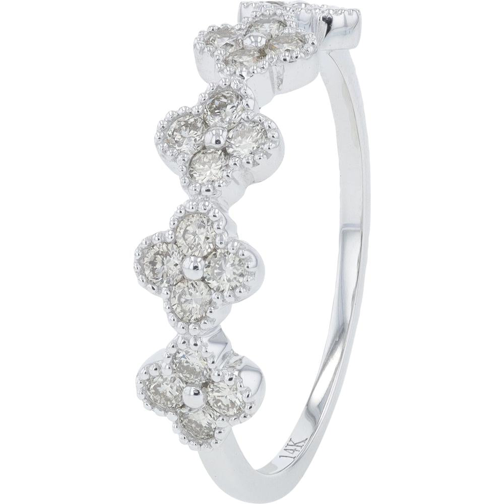 14K Yellow Gold 0.42 Carats Diamond Band - Sparkling Diamond Ring for Elegant Styling