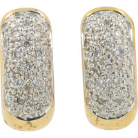 14K Yellow Gold 0.50 Carat Diamond Hoop Earrings - Prong Set