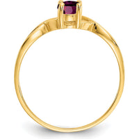 14K Yellow Gold 0.57 Carat Oval Rhodolite Garnet Birthstone Ring by Oro Pregiato