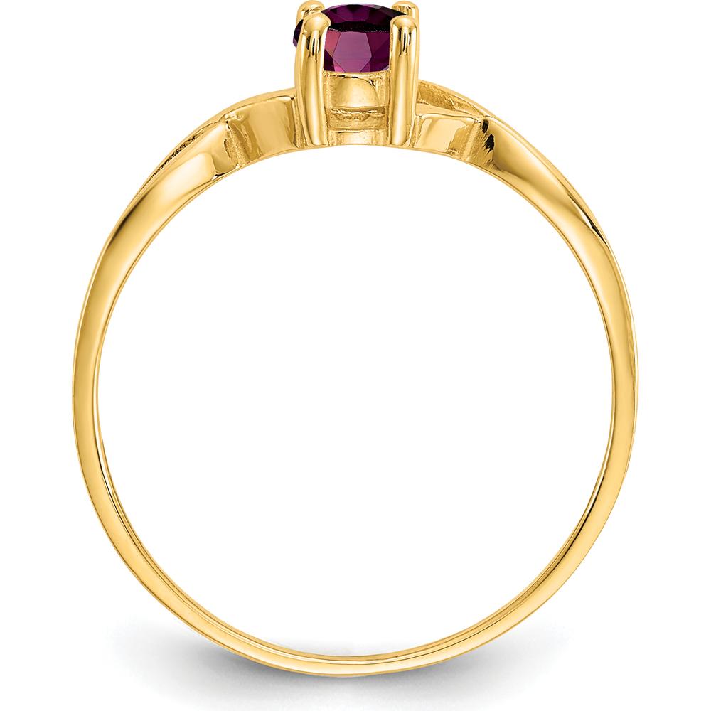 14K Yellow Gold 0.57 Carat Oval Rhodolite Garnet Birthstone Ring by Oro Pregiato
