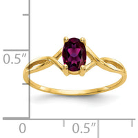 14K Yellow Gold 0.57 Carat Oval Rhodolite Garnet Birthstone Ring by Oro Pregiato