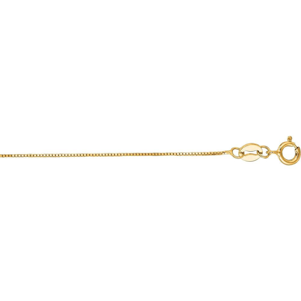 14K Yellow Gold 0.60mm Classic Box Chain Necklace - 24" Polished by Orozza Fine Jewelry