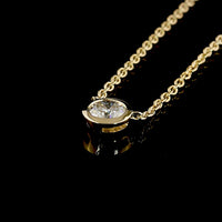 14K Yellow Gold 0.73 Carat Round Lab Diamond Solitaire Pendant with Bezel Setting - E-F Color, VS1 Clarity - Covaloro Fine Jewelry