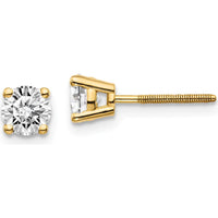 14K Yellow Gold 0.75 Carat Total Diamond Stud Earrings - Round Brilliant Cut, SI3 G-I Clarity by 0