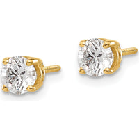 14K Yellow Gold 0.75 Carat Total Diamond Stud Earrings - Round Brilliant Cut, SI3 G-I Clarity by 0