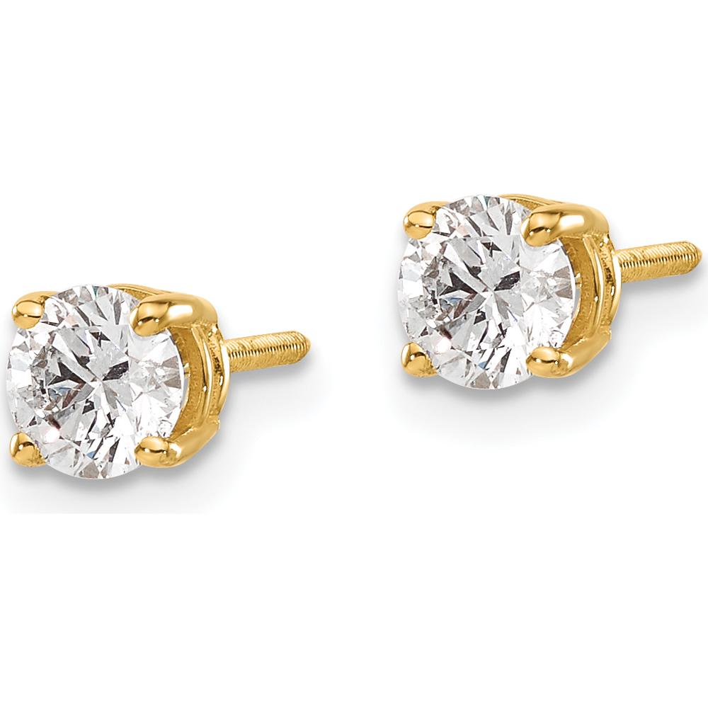 14K Yellow Gold 0.75 Carat Total Diamond Stud Earrings - Round Brilliant Cut, SI3 G-I Clarity by 0