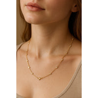14K Yellow Gold 0.86 Carat Total Weight Round Bezel-Set Diamond Station Necklace by Auriventus