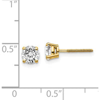 14K Yellow Gold 1.00 Carat Total Round Diamond Stud Earrings - SI3 G-I Clarity by 0