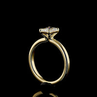 14K Yellow Gold 1.00 Carats Radiant Cut Solitaire Ring with D VS1 Lab Diamond and IGI Certification - North-South Prong Setting - Covaloro Fine Jewelry