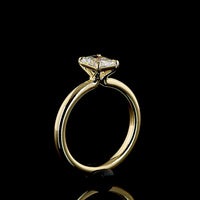 14K Yellow Gold 1.00 Carats Radiant Cut Solitaire Ring with D VS1 Lab Diamond and IGI Certification - North-South Prong Setting - Covaloro Fine Jewelry