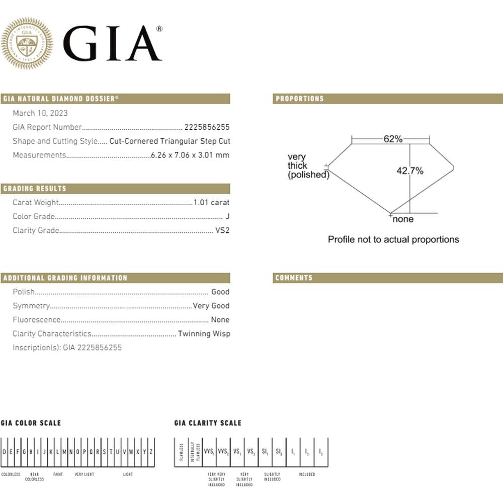 14K Yellow Gold 1.01 Carat Trillion Cut Diamond Solitaire Necklace