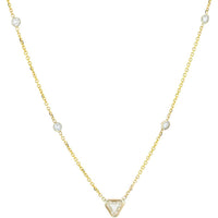 14K Yellow Gold 1.01 Carat Trillion Cut Diamond Solitaire Necklace