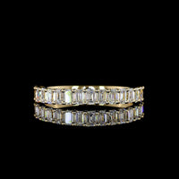 14K Yellow Gold 1.02 Carats Half Eternity Band with Prong Set Emerald Cut Lab Diamonds - E-F Color VS1 Clarity - Covaloro Fine Jewelry