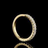 14K Yellow Gold 1.02 Carats Half Eternity Band with Prong Set Emerald Cut Lab Diamonds - E-F Color VS1 Clarity - Covaloro Fine Jewelry