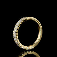 14K Yellow Gold 1.02 Carats Half Eternity Band with Prong Set Emerald Cut Lab Diamonds - E-F Color VS1 Clarity - Covaloro Fine Jewelry