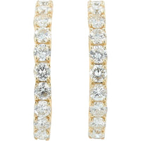 14K Yellow Gold 1.04 Carats Diamond Hoop Earrings