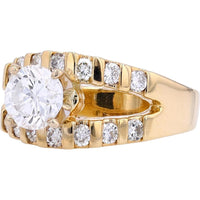 14K Yellow Gold 1.05 Carat Round Brilliant Cut Diamond Engagement Ring
