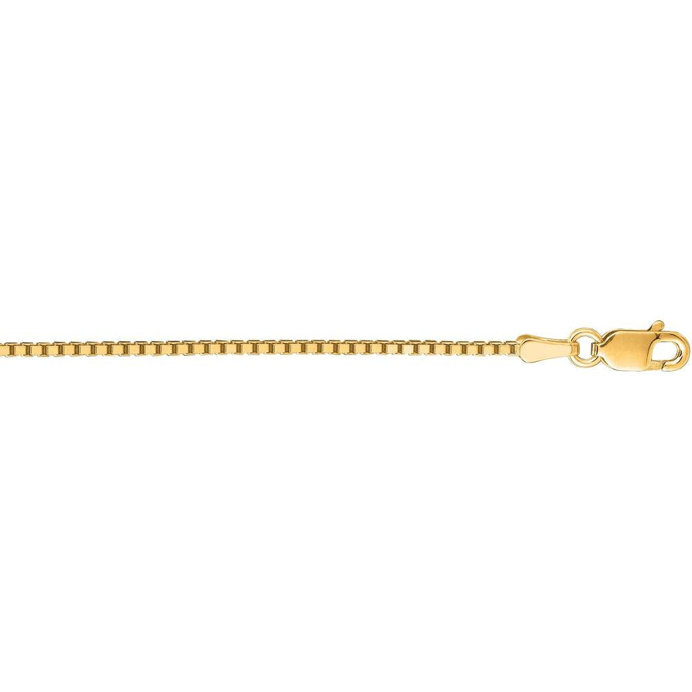 14K Yellow Gold 1.1mm Classic Box Chain Necklace - 24" by Orozza Fine Jewelry