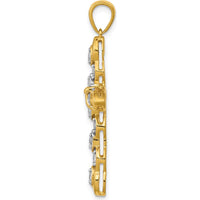 14K Yellow Gold 1/2 Carat Diamond Cross Pendant - 19 Diamonds Total by Monteluci Fine Jewelry