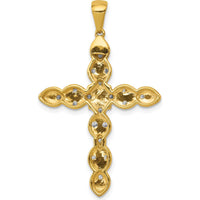 14K Yellow Gold 1/2 Carat Diamond Cross Pendant - 19 Diamonds Total by Monteluci Fine Jewelry