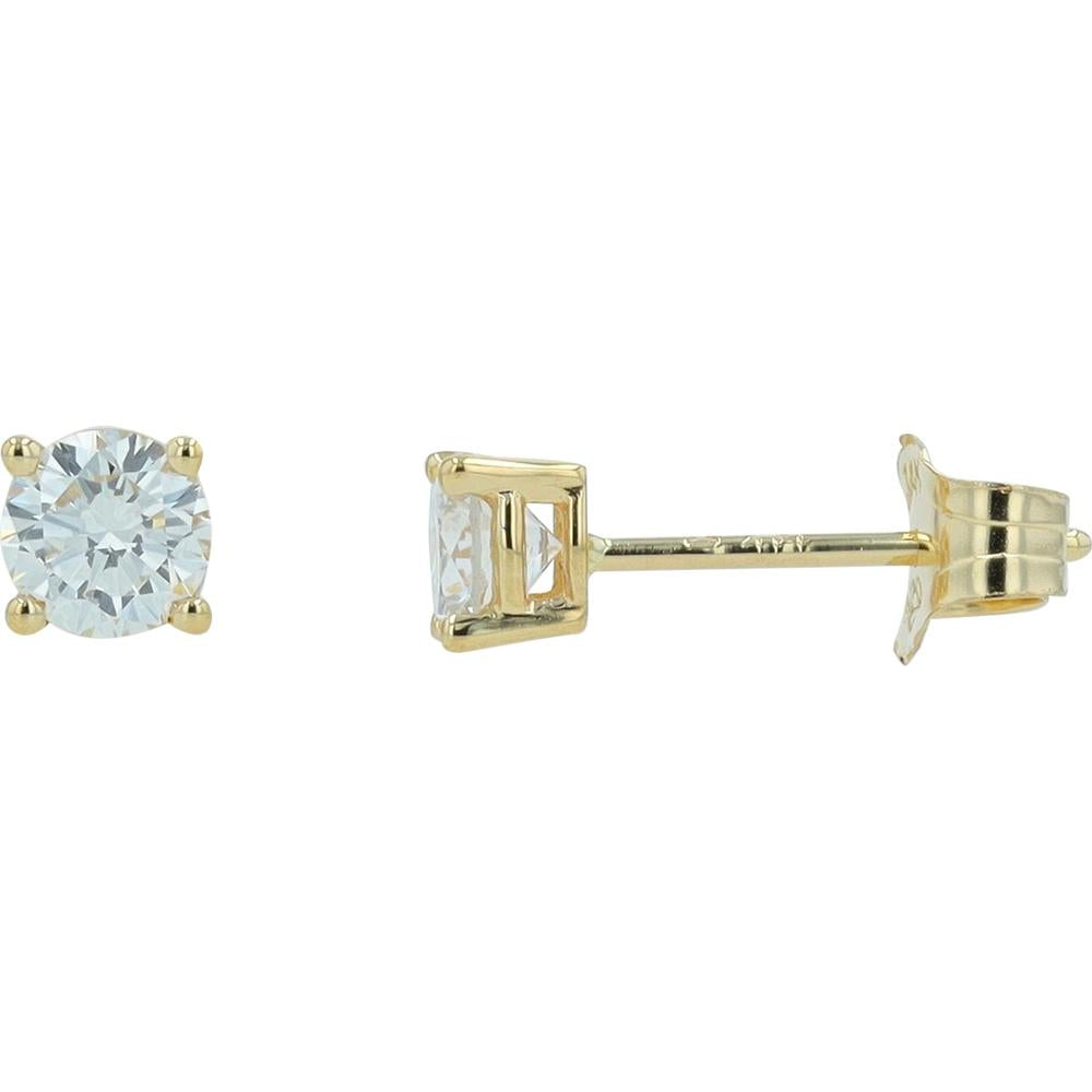 14K Yellow Gold 1/2 Carat Lab Grown Diamond Stud Earrings - 0.50 Carat Total Diamond Weight