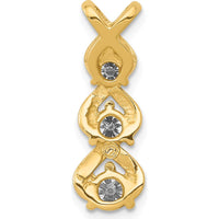 14K Yellow Gold 1/2 Carat Three-Stone Round Diamond Criss-Cross Pendant - 0.5 Carat Total Diamond Weight by Monteluci Fine Jewelry