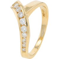 14K Yellow Gold 1.20 Total Carat Weight Diamond Bridal Set with Round Center Diamond and Pave-Set Wedding Band