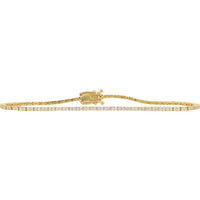 14K Yellow Gold 1.25 Carat Diamond Tennis Bracelet - Elegant Prong-Set Diamonds