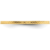 14K Yellow Gold 1.2mm Criss-Cross Pattern Stackable Ring - Size 6 by 0