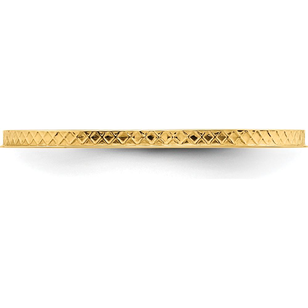 14K Yellow Gold 1.2mm Criss-Cross Pattern Stackable Ring - Size 6 by 0