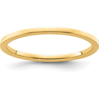 14K Yellow Gold 1.2mm Flat Polished Stackable Band Size 7 by 0