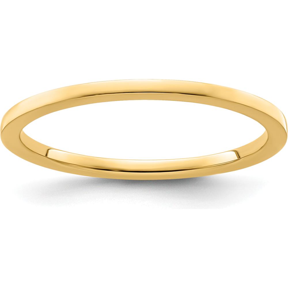 14K Yellow Gold 1.2mm Flat Polished Stackable Band Size 7 by 0