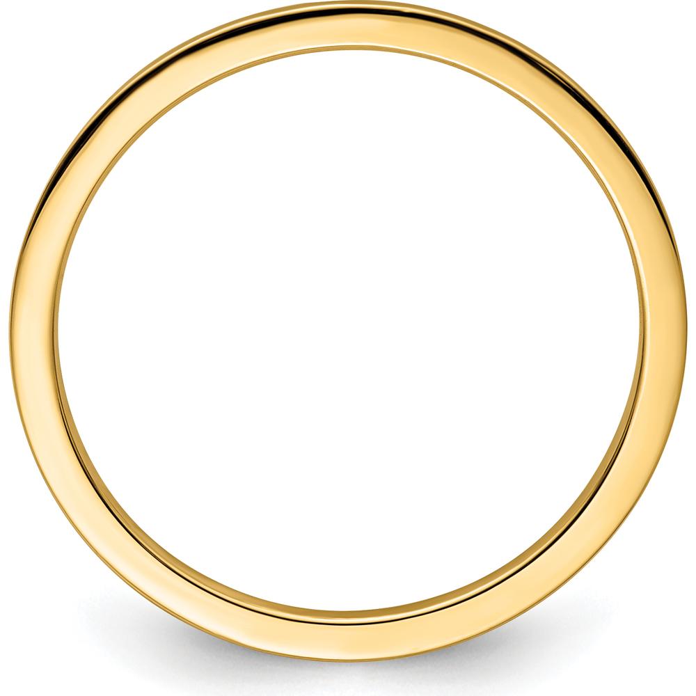 14K Yellow Gold 1.2mm Flat Polished Stackable Band Size 7 by 0