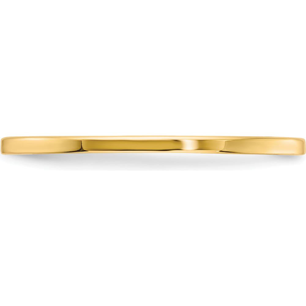 14K Yellow Gold 1.2mm Flat Polished Stackable Band Size 7 by 0
