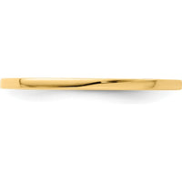 14K Yellow Gold 1.2mm Flat Polished Stackable Band Size 7 by 0