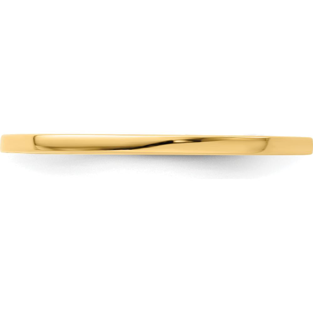 14K Yellow Gold 1.2mm Flat Polished Stackable Band Size 7 by 0