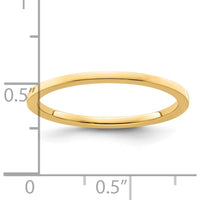 14K Yellow Gold 1.2mm Flat Polished Stackable Band Size 7 by 0