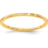 14K Yellow Gold 1.2mm Flat Satin Stackable Band for Women - Size 8 by 0