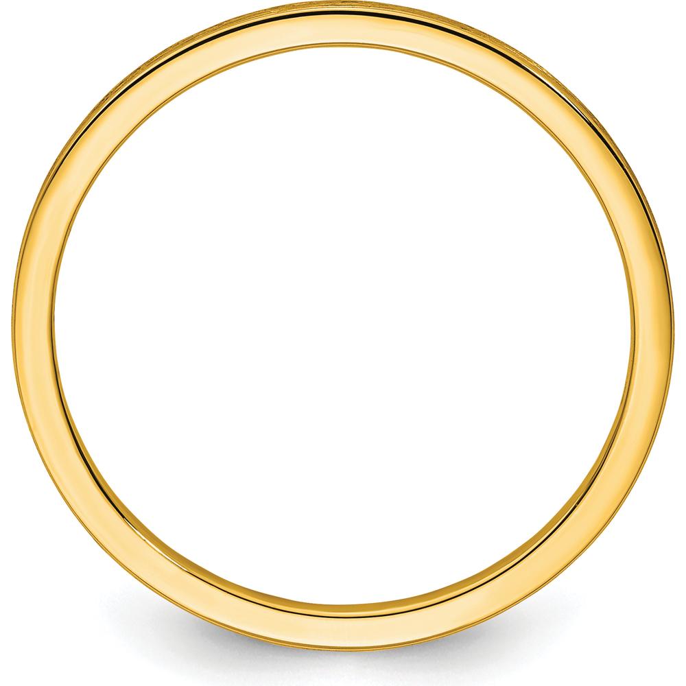 14K Yellow Gold 1.2mm Flat Satin Stackable Band Size 7 by 0