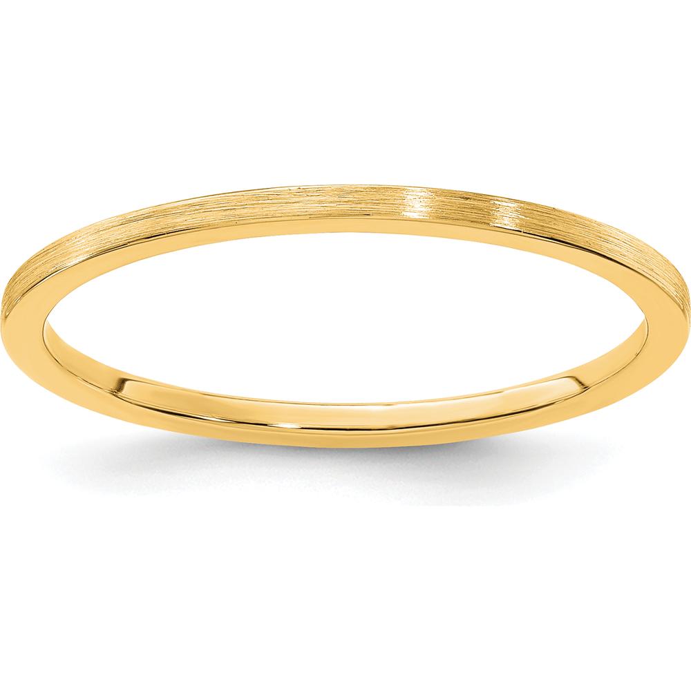 14K Yellow Gold 1.2mm Flat Satin Stackable Band - Size 9.5 by 0