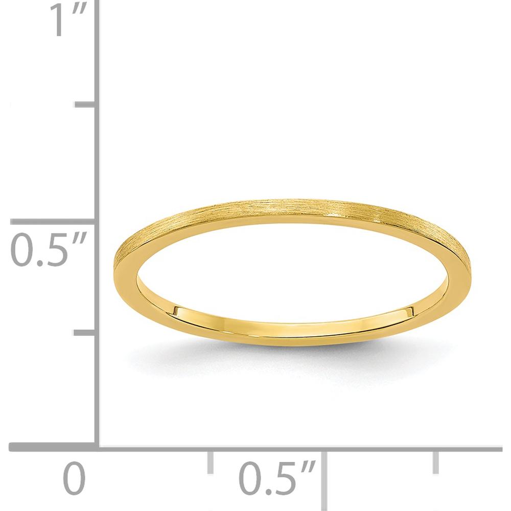 14K Yellow Gold 1.2mm Flat Satin Stackable Band - Size 9.5 by 0