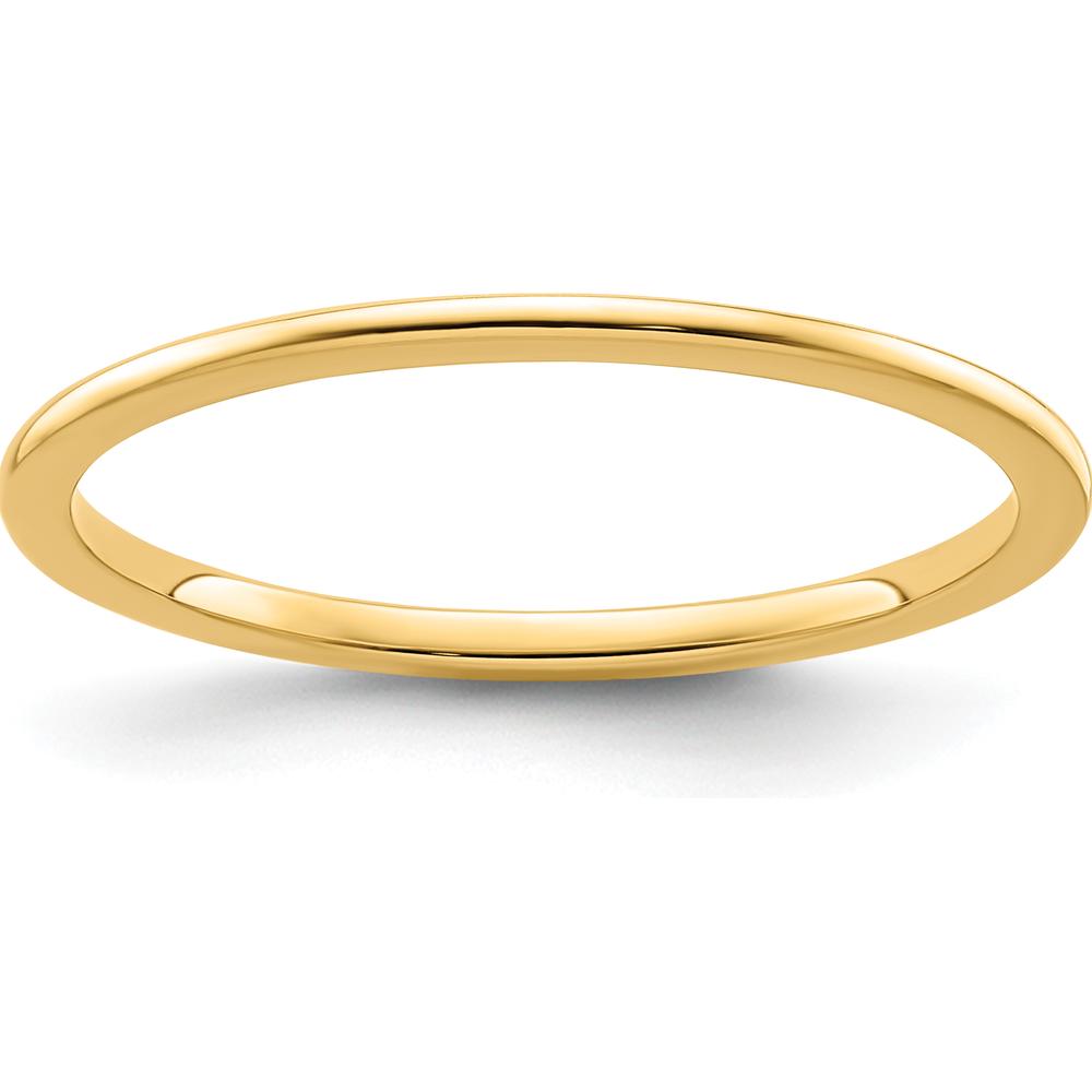 14K Yellow Gold 1.2mm Half Round Polished Stackable Band Ring Size 10 by 0