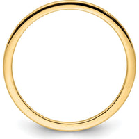 14K Yellow Gold 1.2mm Half Round Polished Stackable Band Ring Size 10 by 0