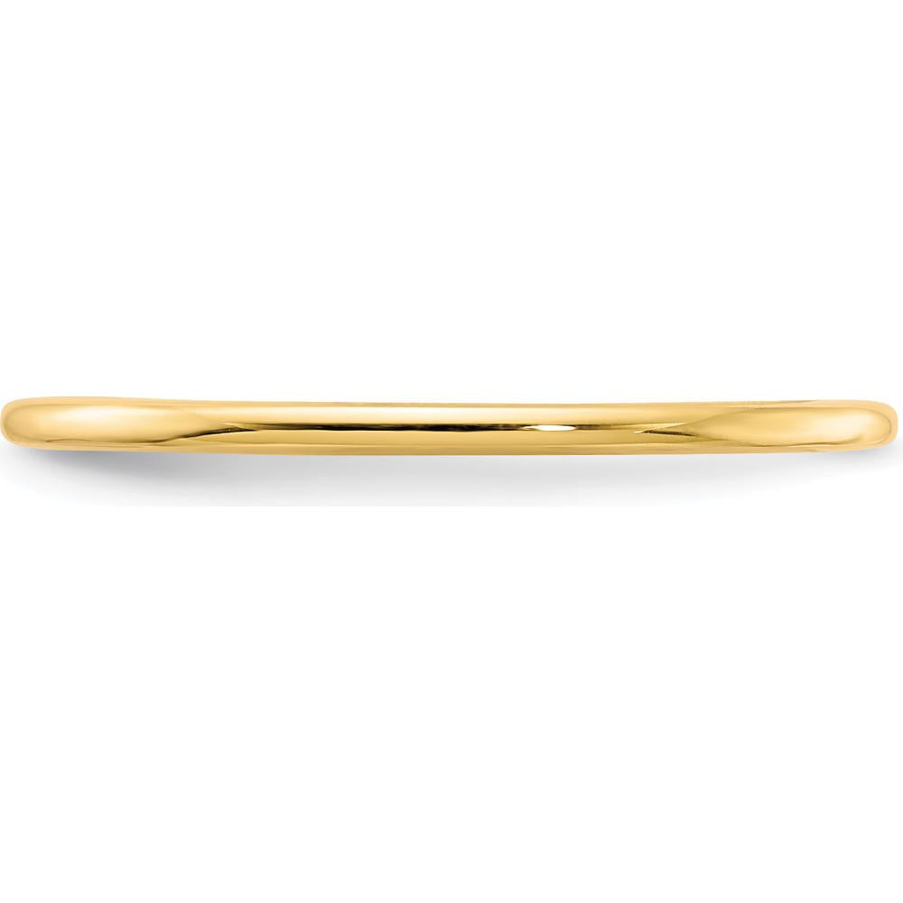 14K Yellow Gold 1.2mm Half Round Polished Stackable Band Ring Size 10 by 0