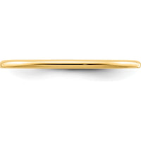 14K Yellow Gold 1.2mm Half Round Polished Stackable Band Ring Size 10 by 0