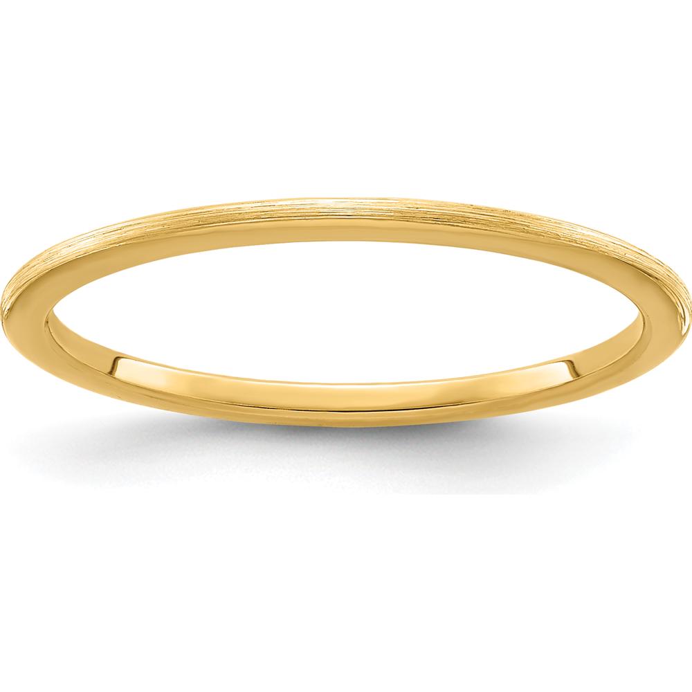 14K Yellow Gold 1.2mm Satin Half Round Stackable Band Ring - Size 10 by 0