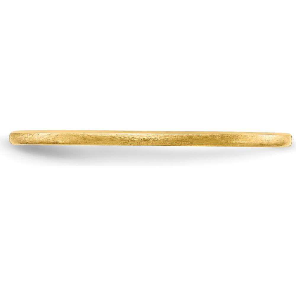 14K Yellow Gold 1.2mm Satin Half Round Stackable Band Ring - Size 10 by 0