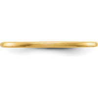 14K Yellow Gold 1.2mm Satin Half Round Stackable Band Ring - Size 10 by 0
