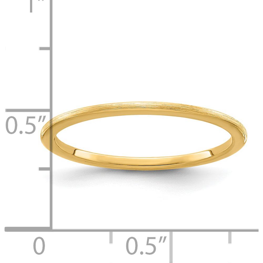 14K Yellow Gold 1.2mm Satin Half Round Stackable Band Ring - Size 10 by 0